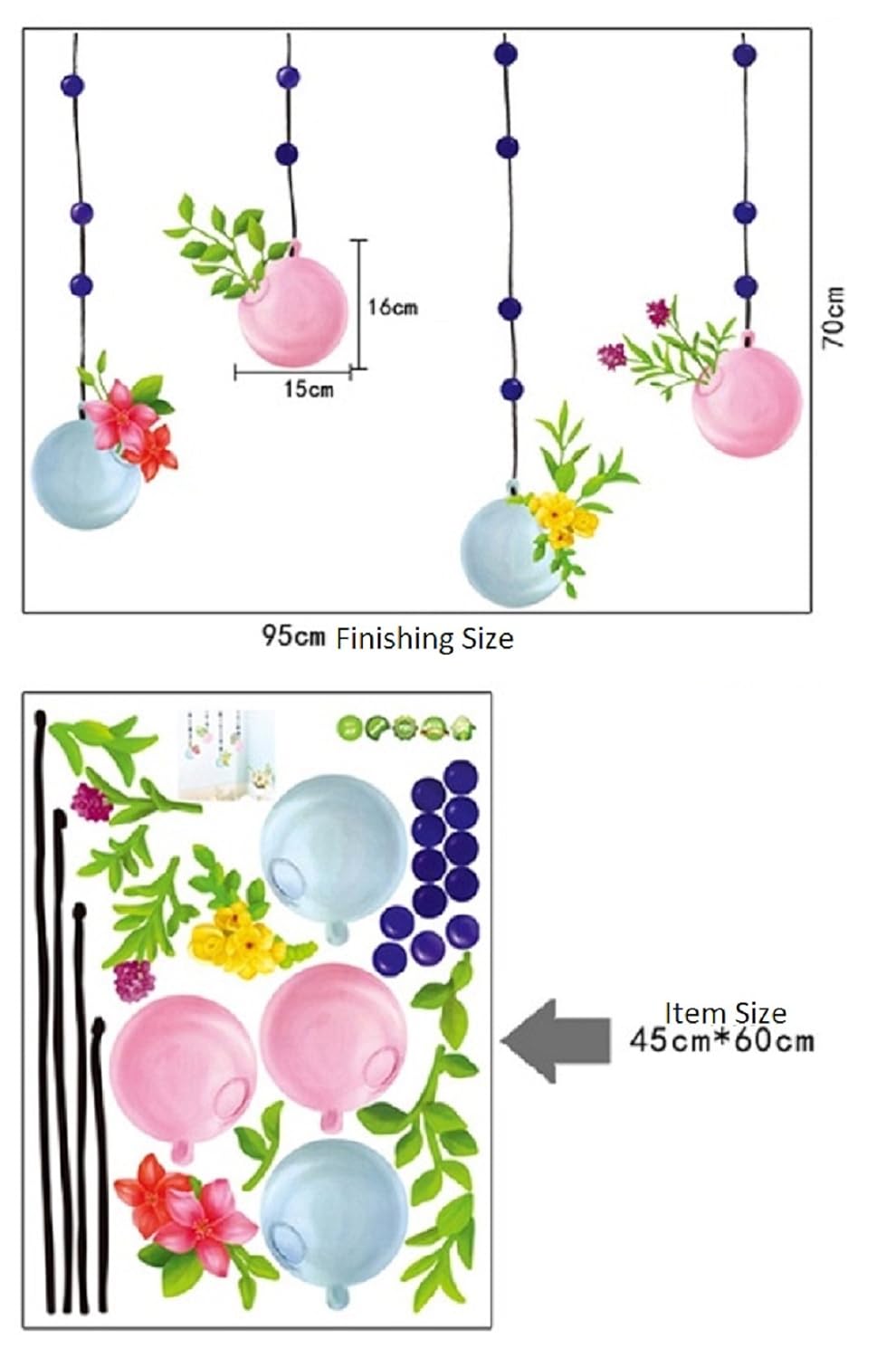 Jaamso Royals 'Blossom Flowers Nature' Wall Sticker (Vinyl, 51 cm x 5 cm x 5 cm)