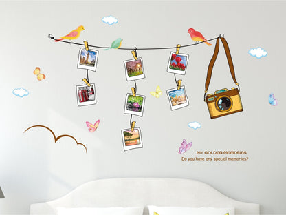 Solimo Wall Sticker for Living Room (Travel Photo Gallery, Ideal Size on Wall, 180 cm X 100 cm), PVC Vinyl