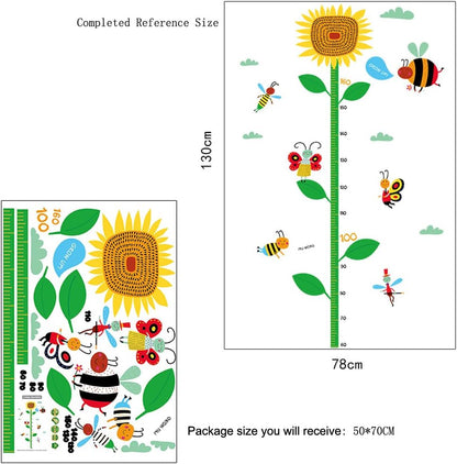 Sks7059 Height Growth Chart for Kids, Height Chart Wall Hanging, Wall Decor, Sunflower Height Growth Measurement Chart for Kids, Wall Art Stickers for Nursery