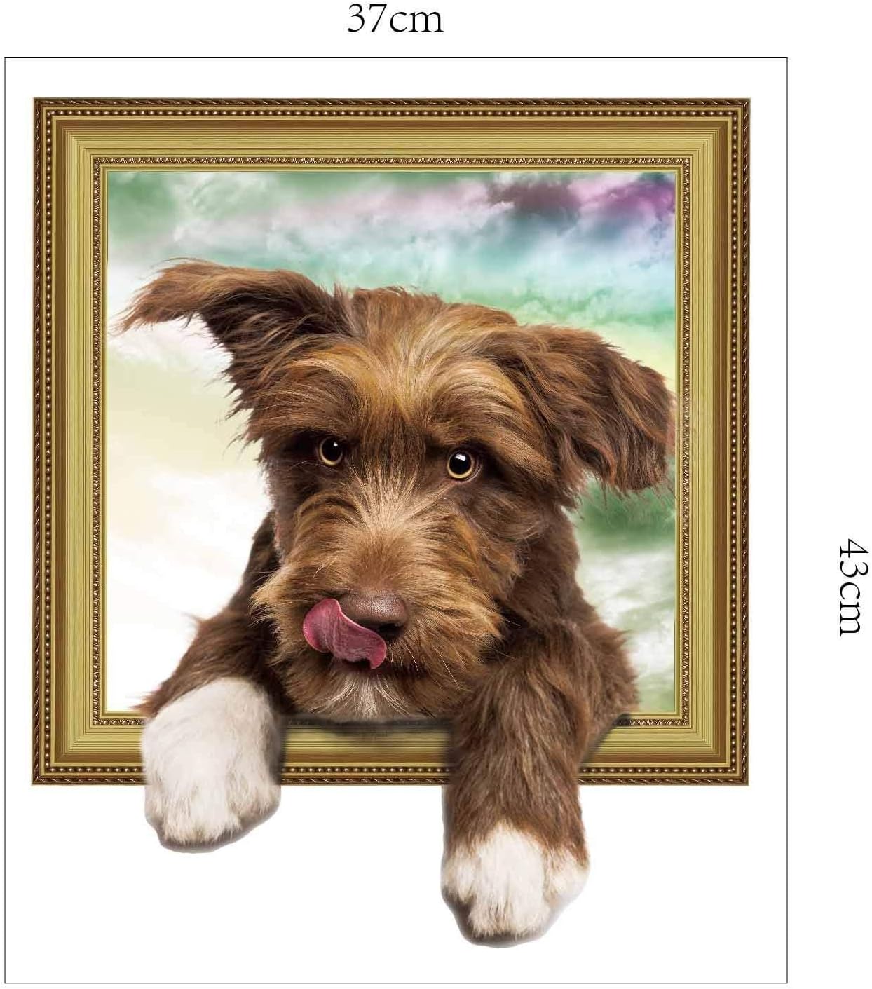 The new 3D simulation cute dog wall sticker PVC removable art decal kids room Bedroom Pet shop background decorative wall stickers