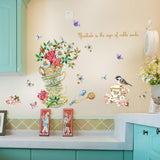 Trees Flowers Butterfly Wall Stickers Cartoon Animals Heart Shaped Wall Decals Home Decor  sk7114 size 50x70