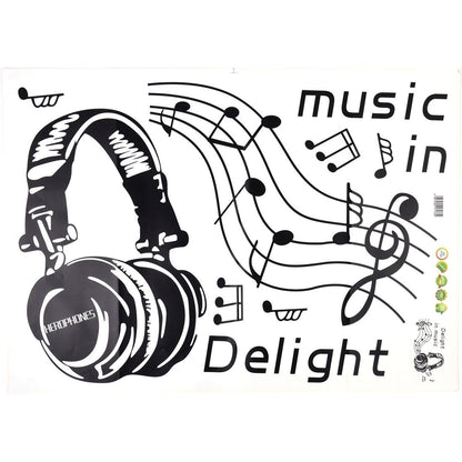 Jm8265 Generic Home Earphone Note Print Water Resistant Wall Sticker DIY Wallpaper