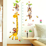 Kids Giraffe Growth Chart Wall Sticker Height Chart Kids Wall Ruler Roll Up Height Chart Portable For Bedroom Nursery Decoration size 50x70 sk7196