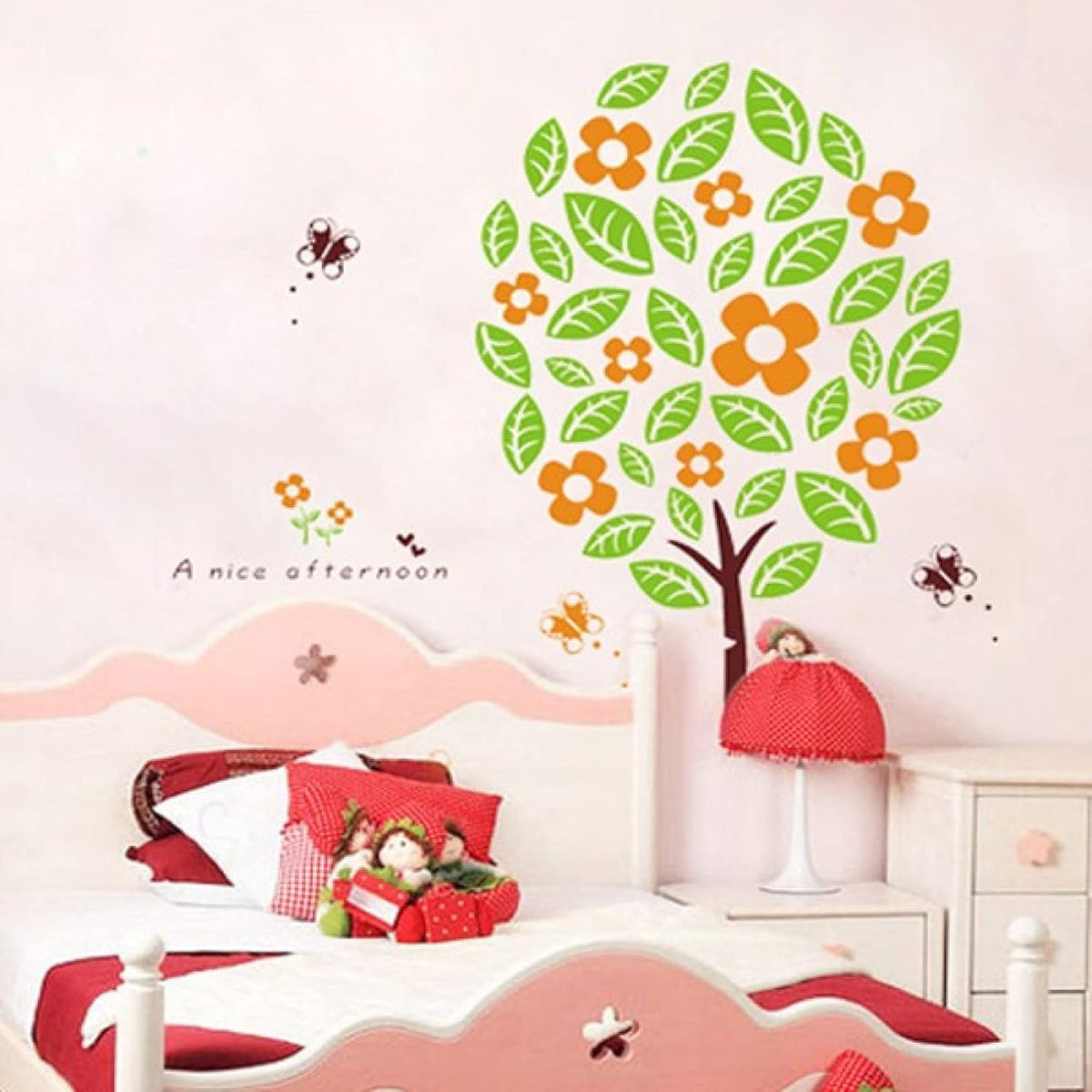 RELIZA WALL STICKER GREEN TREE KITTENS GREEN TREE WALL STICKER size 60x90 ay208
