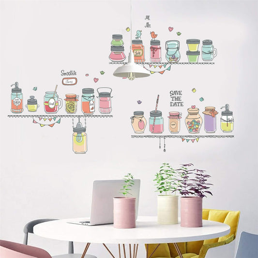 Amazon Brand - Solimo Wall Sticker for Home (Kitchen Shelf Decor), Ideal Size on Wall: 160 x 110 cm