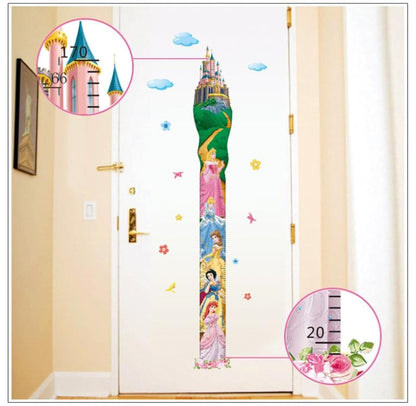 Ay7091 Indian Royals 3D Height Measure Growth Chart Fairy Tell Princess Kids Self Adhesive Home Décor Wall Sticker