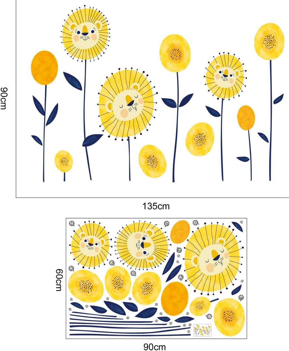 Cartoon sun flower wall Sticker Xh9292