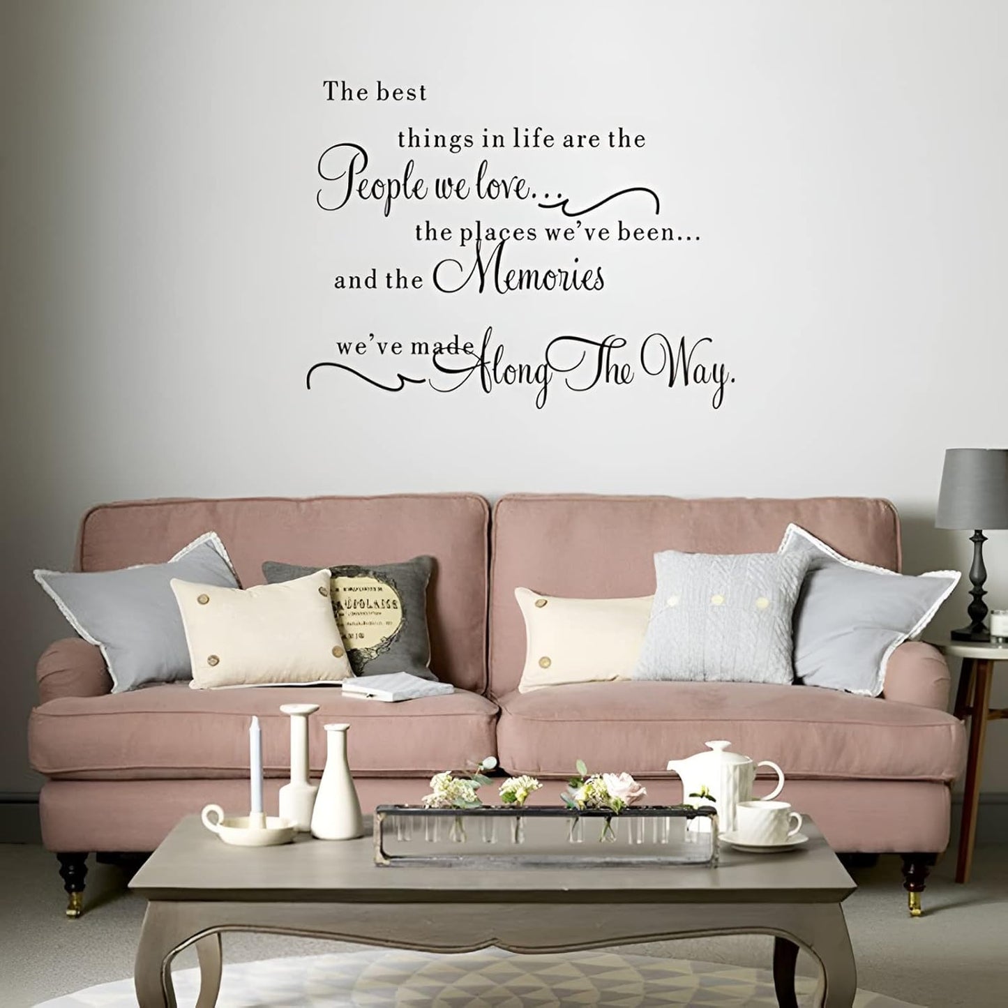 The best things in life are the people we love, the places you've been the memories you've made along the way, Family Wall Art Wall Stickers Dz021  Size 60x35cm