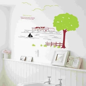 Wall Sticker Waterside Tree ay849