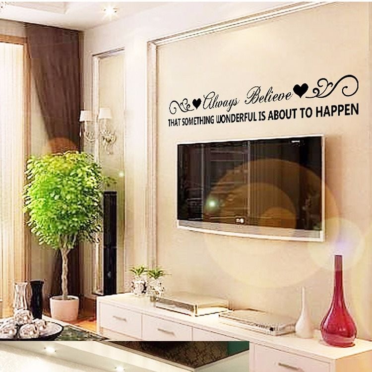 Wall Sticker English Letters Alphabet Tree Flower Heart Cute Monotone Monochrome Text Stylish English Living Room [Generic Product]