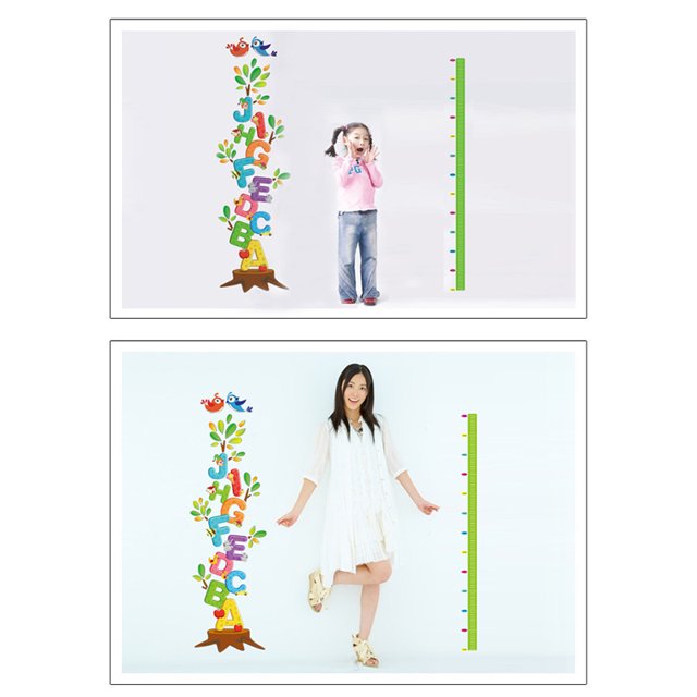 Decals Design 'Educational Alphabets Tree with Height Chart' Wall Sticker size 50x70 xy8096