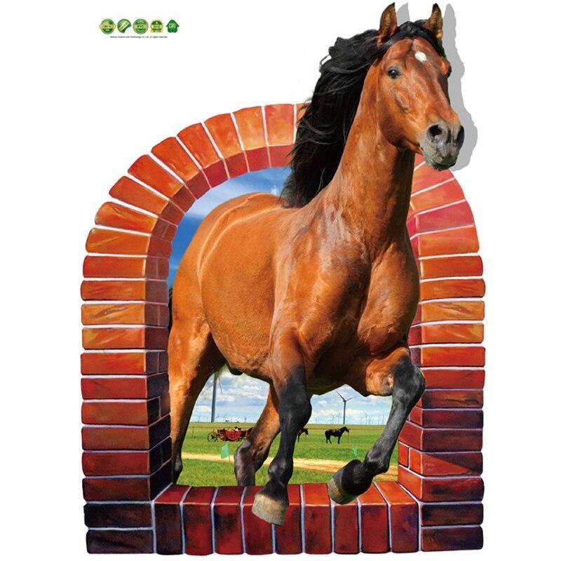 3D Horse animals Background Wall Sticker for Living Room SK9074