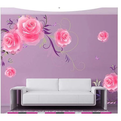ROSES PVC Wall Sticker Home Decor - Flower wall sticker 2 peaces gs8705 Size: 60x90
