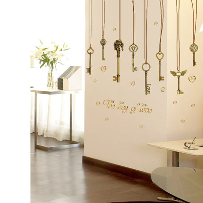 The Keys Of Love Wall Sticker SK-9115 Hanging Wall Paper PVC Removeable Wall Decor Wall Stickers