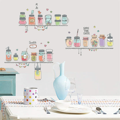 Amazon Brand - Solimo Wall Sticker for Home (Kitchen Shelf Decor), Ideal Size on Wall: 160 x 110 cm