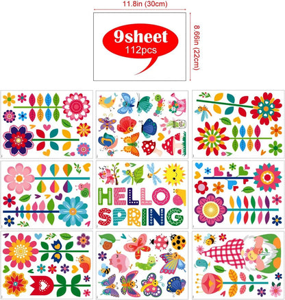 Easy to apply and remove wall stickers Colorful flowers　Colorful flowers