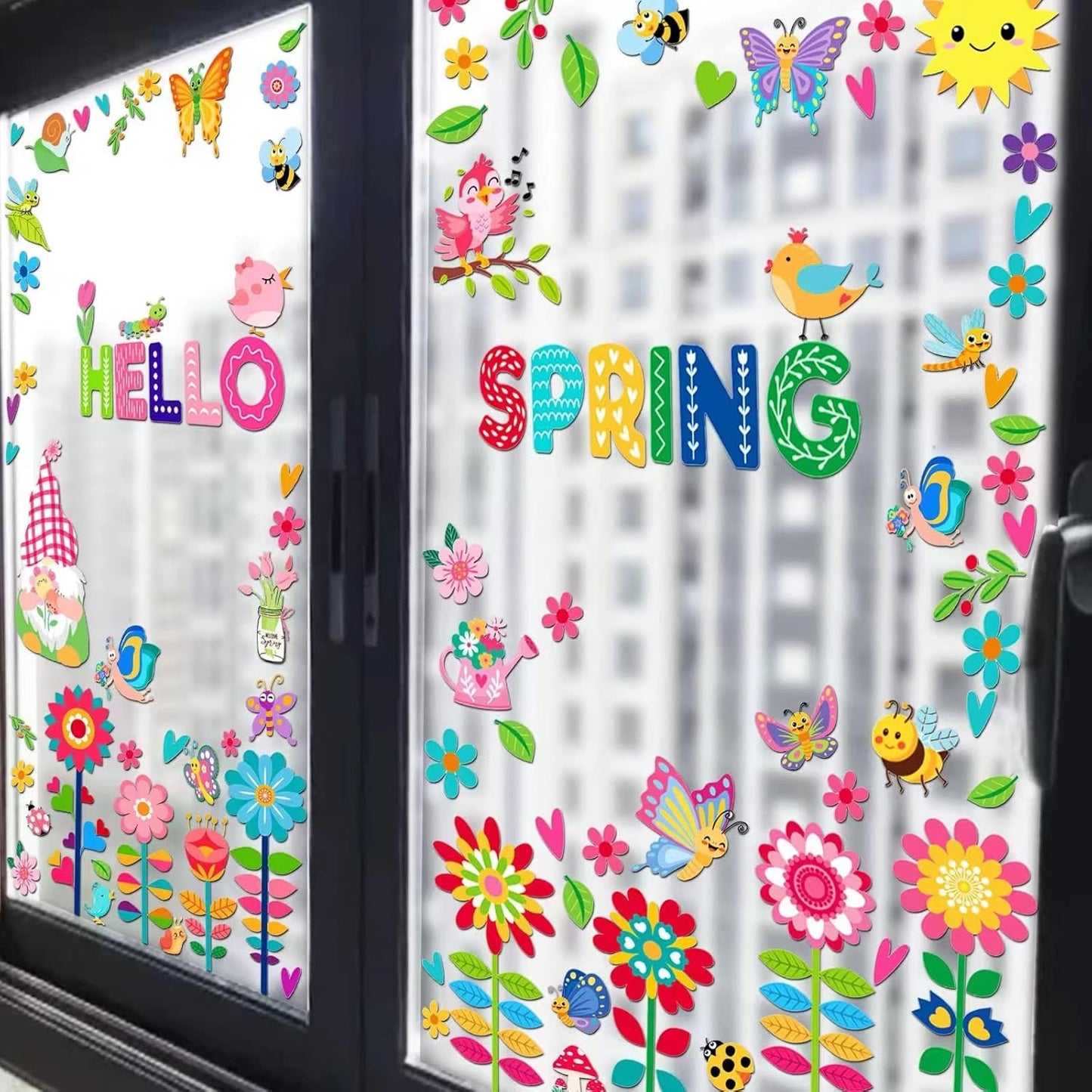 Easy to apply and remove wall stickers Colorful flowers　Colorful flowers