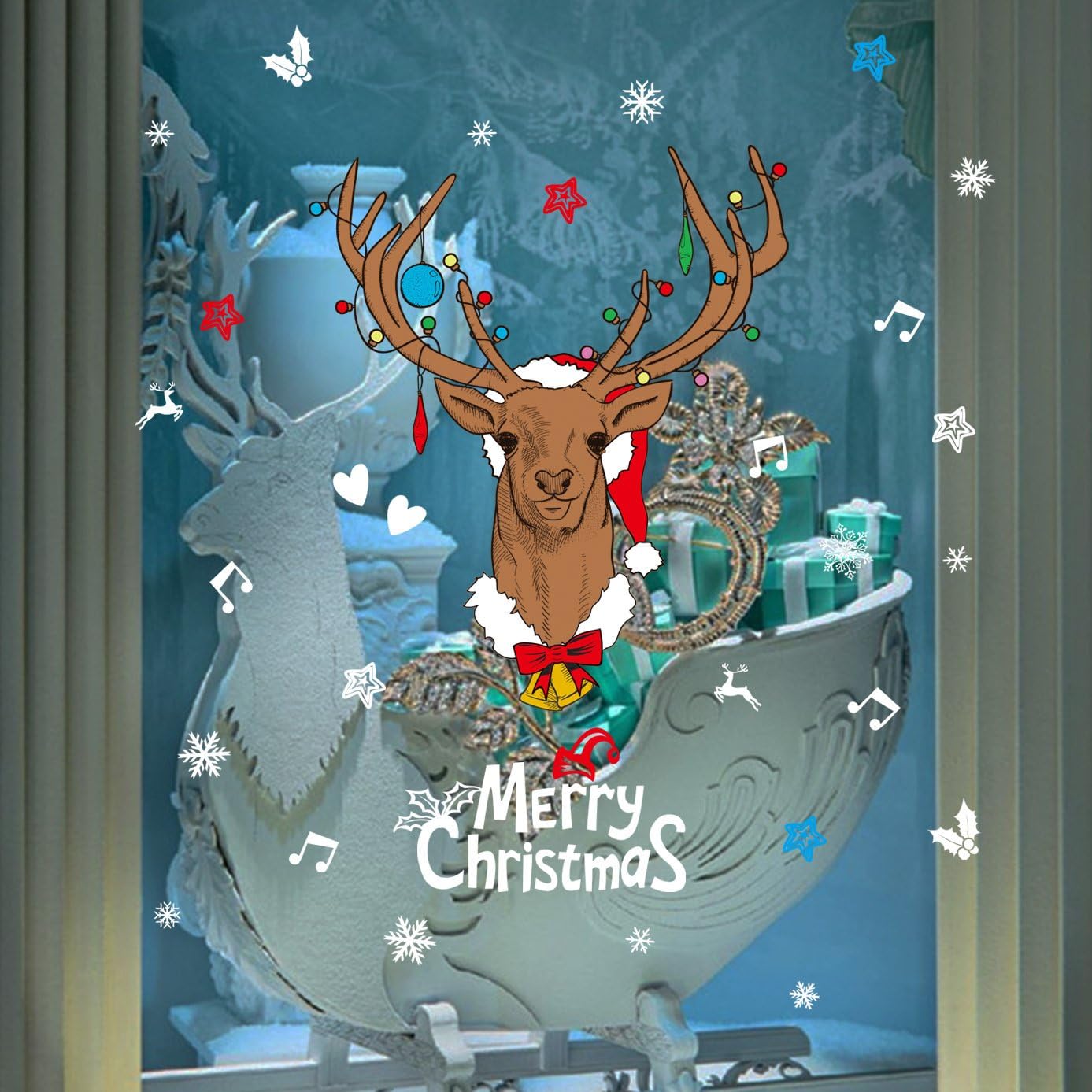 New Year Christmas Decoration Deer Wall StickerXl 827