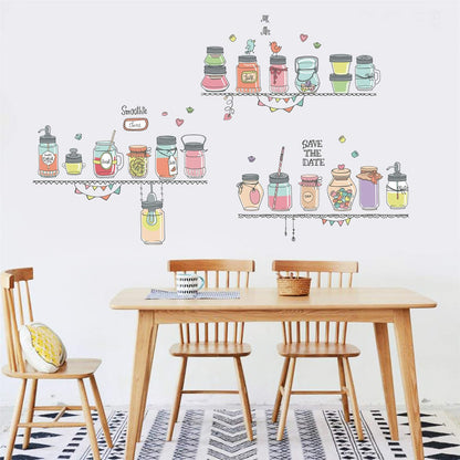 Amazon Brand - Solimo Wall Sticker for Home (Kitchen Shelf Decor), Ideal Size on Wall: 160 x 110 cm