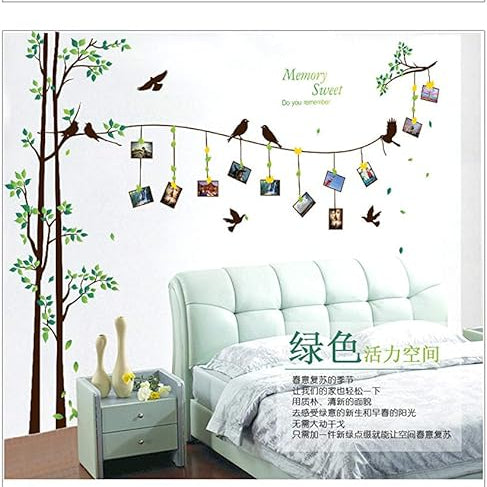 3D Photo Frame Tree Photo Tree Wall Sticker Self-Adhesive DIY Wall Murals Home Decor Art sk2007wa size 60x90