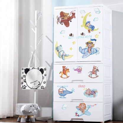 METH HM71012 CUTE BEAR SLEEP N PLANE GOODNIGHT WALLSTICKER WALL STIKER