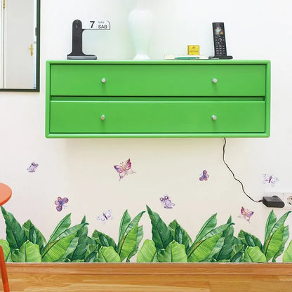 SECU-STAR Green Plant Wall Paper Bedroom Living Room Cabinet Wallpaper Aisle Shop Glass Window Door Cabinet Decoration Wall Sticker