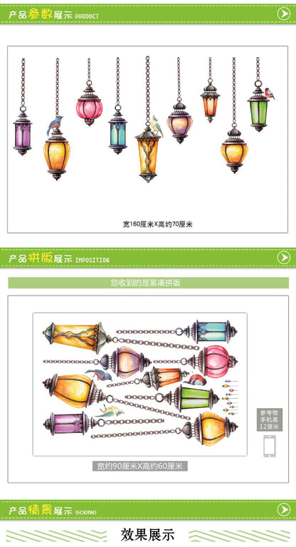 Fashion arab droplight Wall Stickers For Living Room Diy 3d Home Decor JM7342