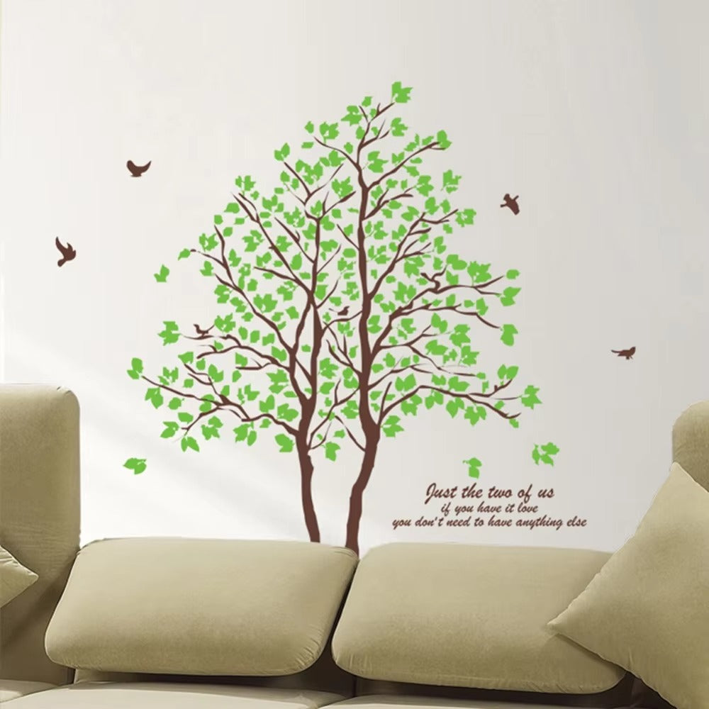 Green Trees and Birds Living Room Home Decoration Wall Stickers on the Wall ay698 Size: 60x90