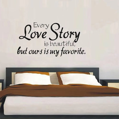 Wall Stickers Home Decor -English Quote "Every Love Story Is Beautiful" Vinyl Lettering Words Wall Art Quote Sticky Decals 30 Size : 45x67cm)