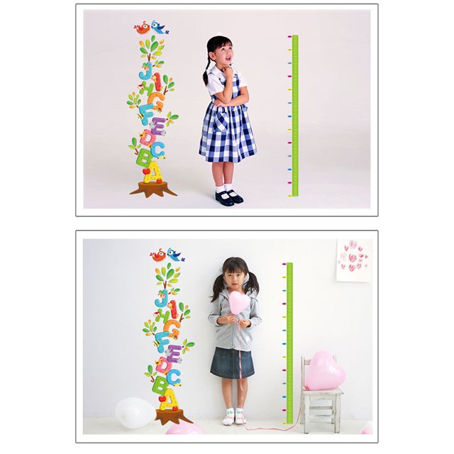 Decals Design 'Educational Alphabets Tree with Height Chart' Wall Sticker size 50x70 xy8096