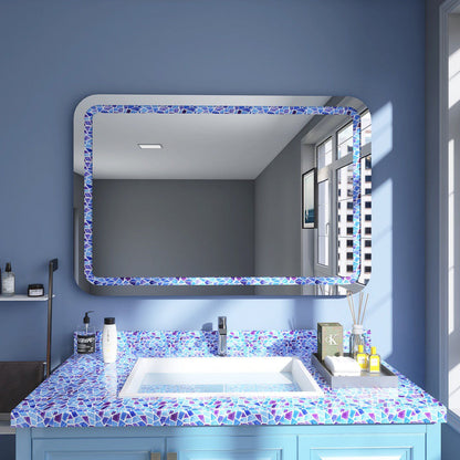 venicenight 6Pcs Mosaic Self Adhesive Bathroom Kitchen Decor Wall Tile Waterproof Sticker DIY Kitchen Bathroom Bathroom Simulation Wall Tile Waterproof Wallpaper, Peel and Stick Tile Backsplash Wall Tiles 8"x8" (6 Sheets) JM718