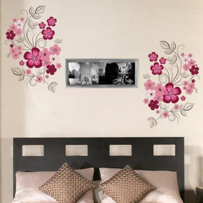 Removable Vinyl Wall Stickers Flowers Living Room TV/Sofa Background Home Decoration Wall Decals 60*90cm JM7151