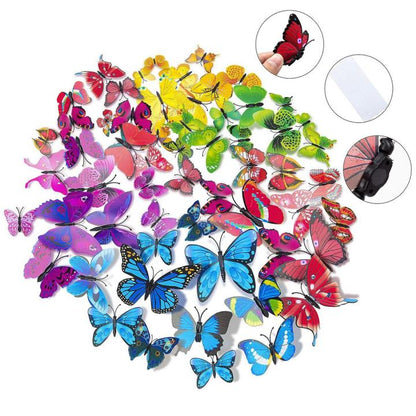 12 Pcs Butterfly Wall Stickers Decoration Magnet Butterflies on the wall DIY Wallpaper 3D PVC