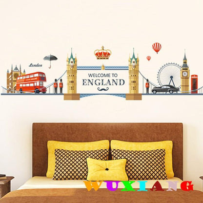 JM7304 Creative Personality Romantic Bridge Landscape Wall Sticker