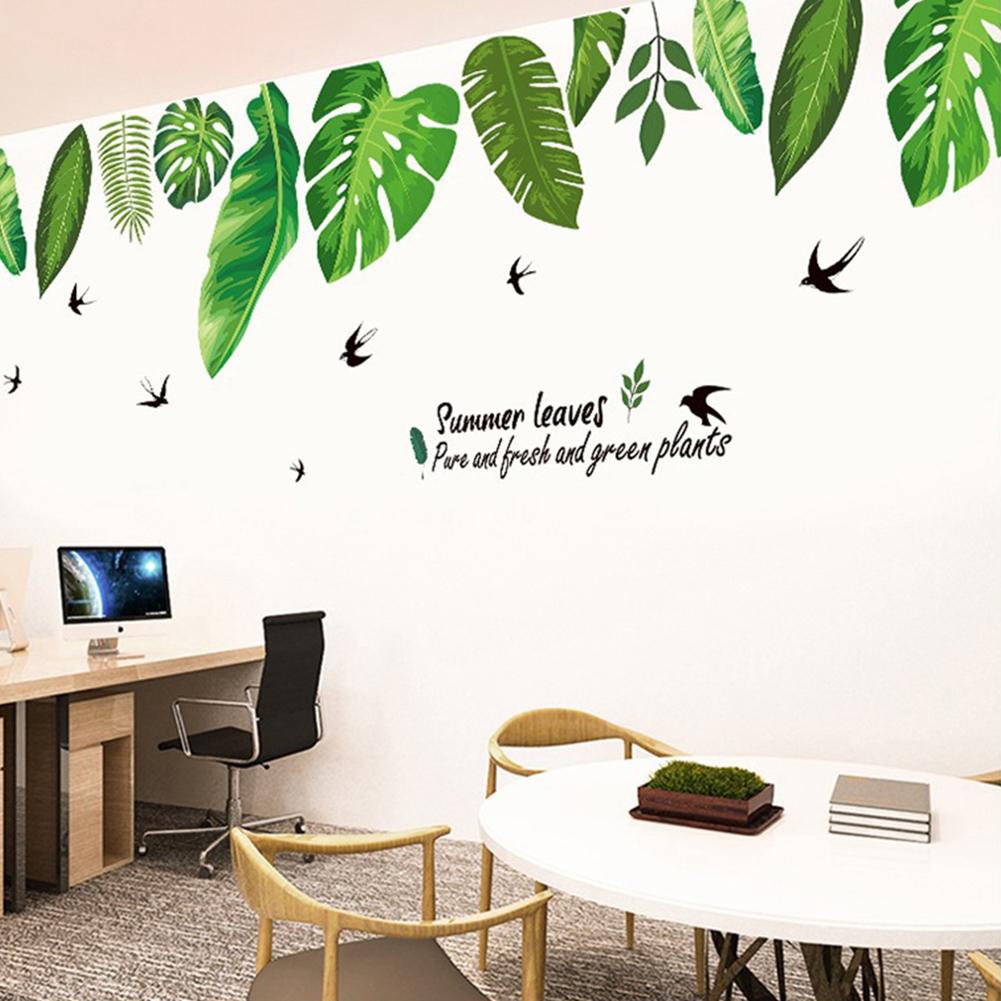 Green Summer Leaves Removable  Wall Art Sticker Home Decor