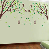 two-sided bird cage green leaves trees of TV background wall stickers room living room sofa bedroom retail size 60x90 ay205ab