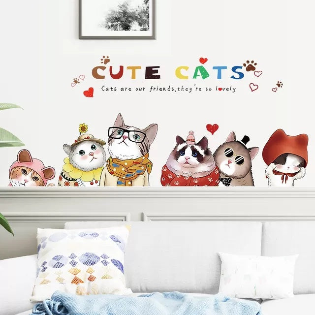 LOVELY CAT HM92039 bedroom wall decal. Korean wall decal size 60x90cm HM92039