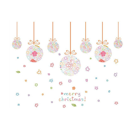 The new environmentally friendly PVC removable glass Christmas ball lob window dressing mall restaurant sticker SK9071