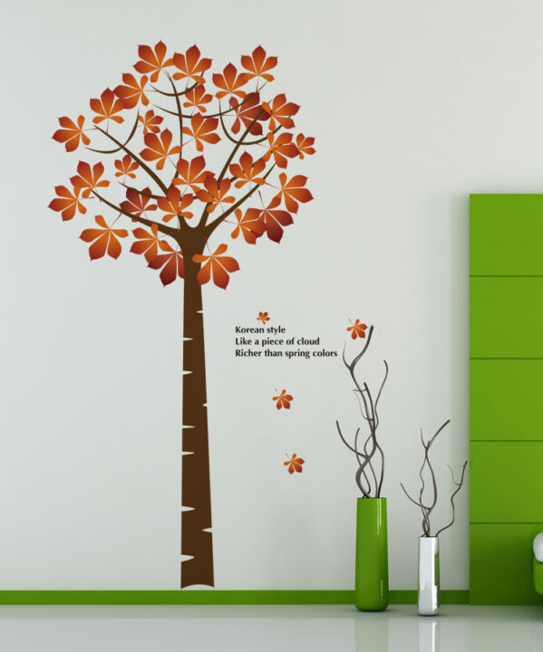 Maple Tree Wall Sticker Floral Wall Paper Removeable Wall Decor PVC Wall Art – Online Shopping Pakistan, Nail Art in Pakistan, Wall Stickers size 60x90 ay202