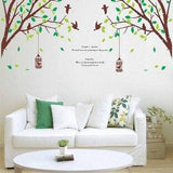 two-sided bird cage green leaves trees of TV background wall stickers room living room sofa bedroom retail size 60x90 ay205ab