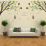 two-sided bird cage green leaves trees of TV background wall stickers room living room sofa bedroom retail size 60x90 ay205ab