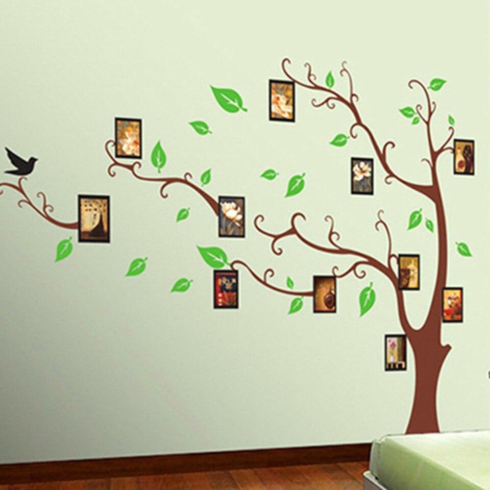 DIY transparent PVC wall stickers AY803A brown tree photo series of three generations of wall stickers wall stickers