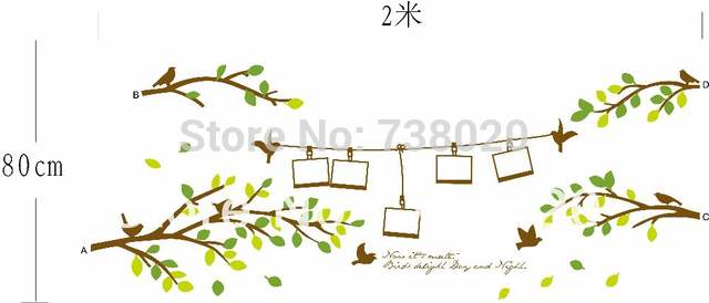 AY830 Photo Frame Tree Wall Stickers Home Decor Quotes English DIY Quality SGS Removable PVC Mixable