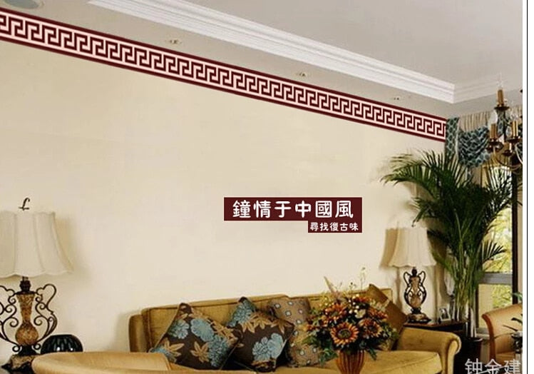 1 set Removable PVC Decals Classic Pattern Skirting Line Wall Stickers For Glass Door Decoration AY9010B