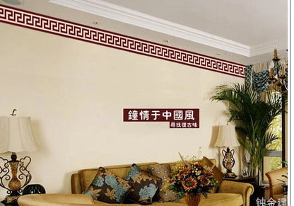 1 set Removable PVC Decals Classic Pattern Skirting Line Wall Stickers For Glass Door Decoration AY9010B