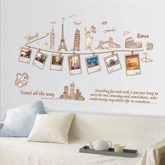 Wall Sticker Frame Travel XL Wall Sticker Wallpaper Wall Decoration XL8042