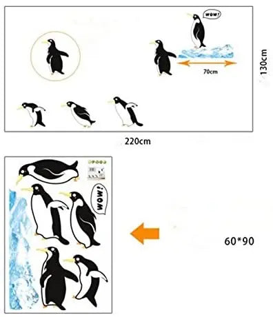Penguin Pattern Wall Sticker for Kids Room ay1936