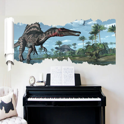 X002 Dinosaurs Wall Stickers for Kids Room Bedroom Nursery Background Mural Decor Removable Wall Decals