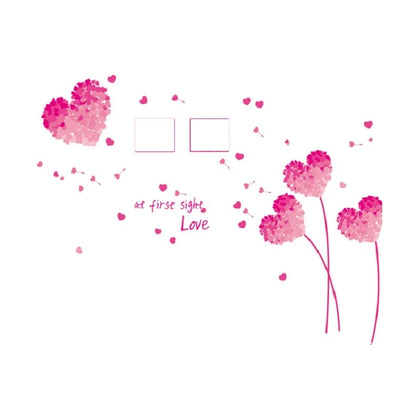 AY7176p Purple Love Grass Wall Stickers Home Decal Decoration Fashion Cute Waterproof Bedroom Living Room Sofa Home Family
