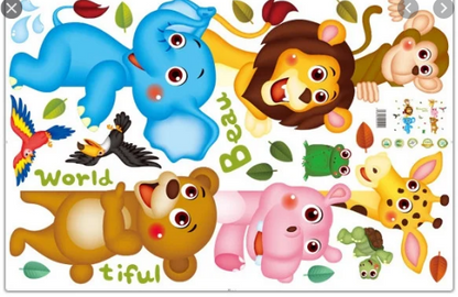 RELIZA WALL STICKER ANIMAL ANIMAL KIDS ZOO LION WALL STICKER XL8207